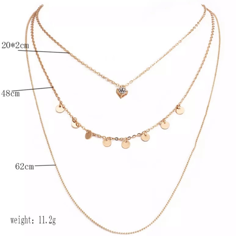 {BRAIDEN} dainty round coin layered necklace - Picture 4 of 5